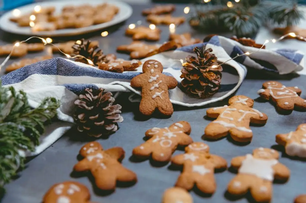 Christmas gingerbread man cookies